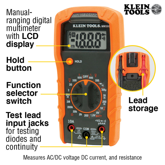 Test Kit with Multimeter, Non-Contact Volt Tester, Receptacle Tester