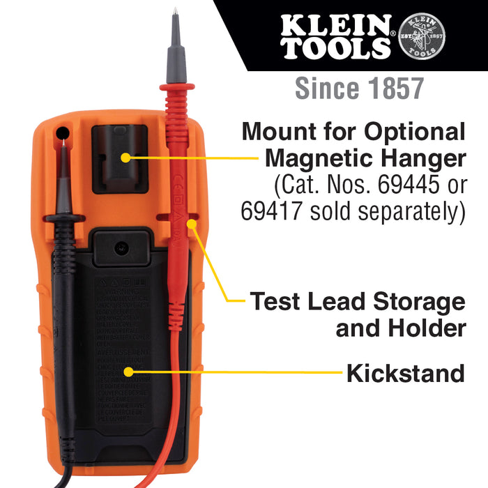 Digital Multimeter, TRMS Auto-Ranging, 600V, Temp