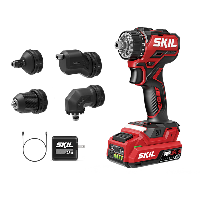Brushless 20V Compact Multi-Head Drill Driver Kit