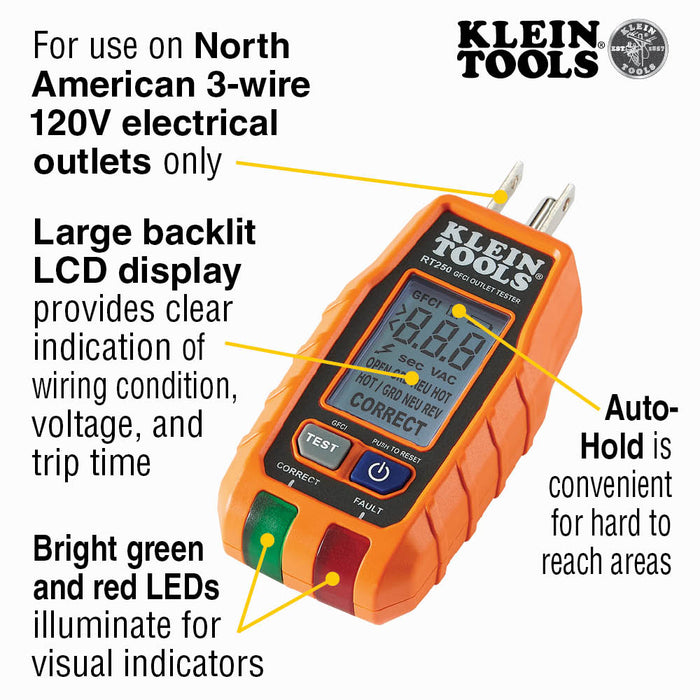 GFCI Receptacle Tester with LCD