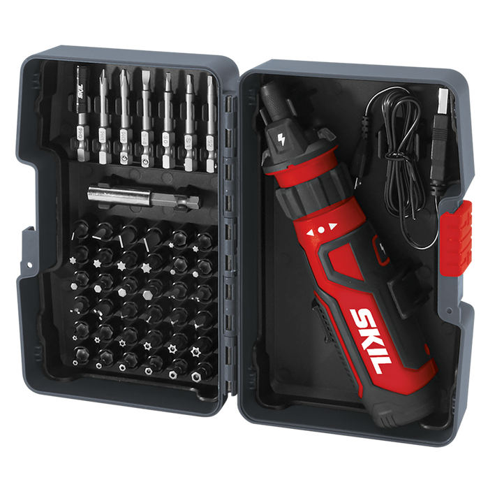 Rechargeable 4V Screwdriver with Circuit Sensor™ Technology w/ 45 pc. Bit Kit Case