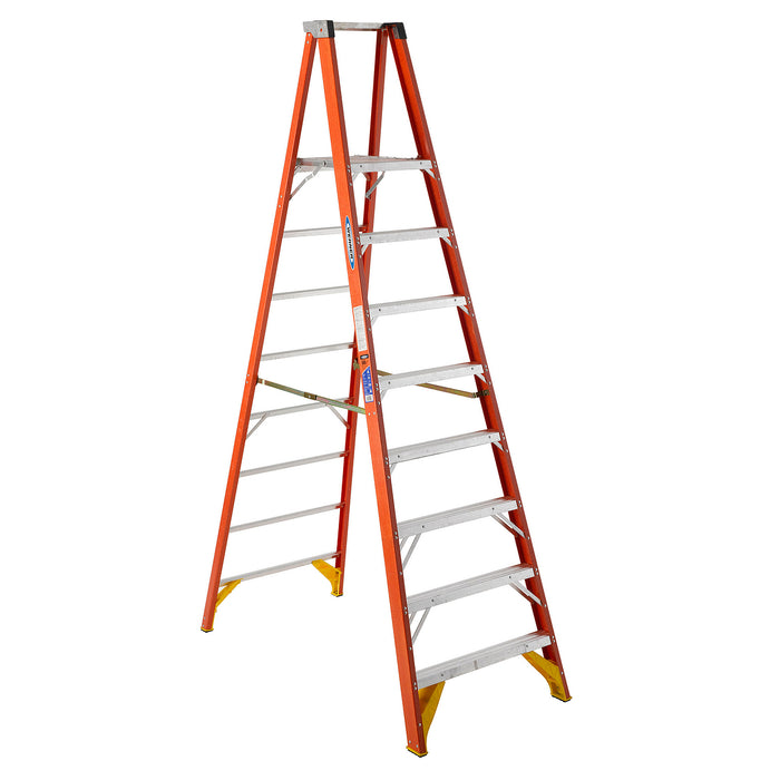Werner 8 ft. Fiberglass Platform Ladder (14 ft. Reach Height) with 300 lb. Load Capacity Type IA Duty Rating