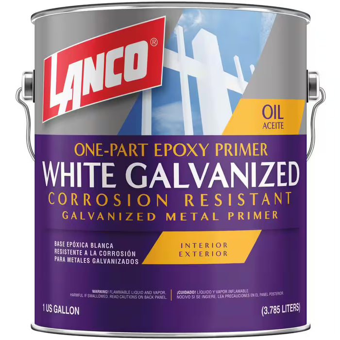 Lanco Oil-White Galvanized 1 Gal. White Interior/Exterior Alkyd Metal Primer